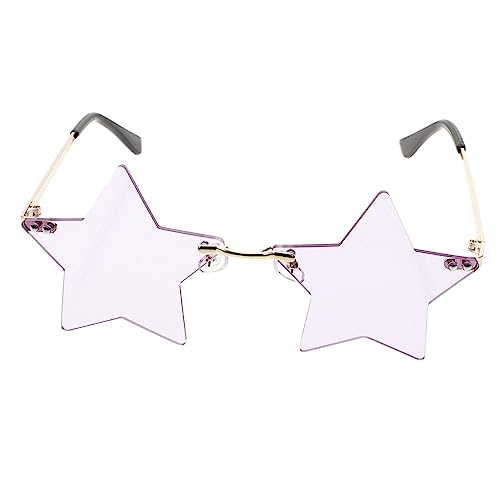 BESTYASH Pentagramm- Lichter lustig Rave-Brille klare Brille für Damen valentienstag valentinsday festival Stern- Sterne- für die Party Stk Lavender von BESTYASH