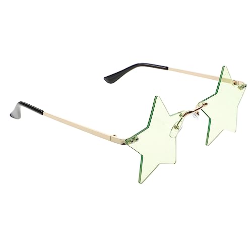 BESTYASH Pentagramm- rahmenlose randlose witzige brillen Strahl Photo Booth Requisiten Sonnenbrillen Cosplay-Brille Party-Cosplay-Requisiten Stk Green von BESTYASH