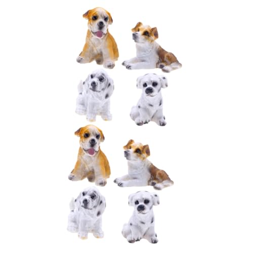 2 Sätze Simulationshund Cupcake-topper Mit Hund Welpe Home Decor Wohnungsdeko Die Hundestatue Wohnraumdeko Minifiguren Für Gastgeschenke Für Hunde Harz 4 Stück * 2 BESTonZON von BESTonZON