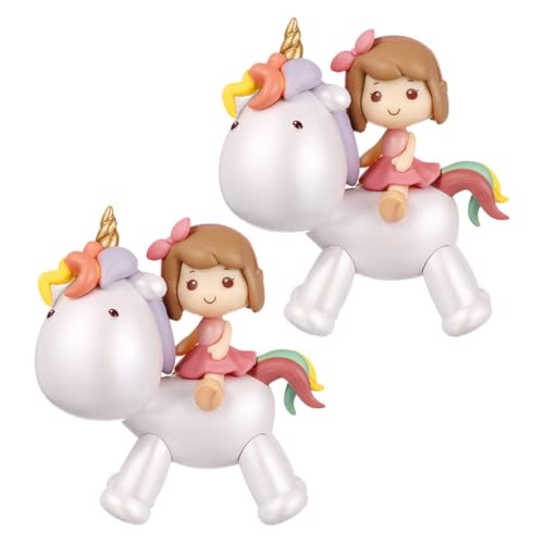 2st Einhorn-kuchendekoration Miniaturstatuen Kuchendekorationen Partydekorationen Einhorn-mädchenstatuen Kuchendeckel Für Babys Einhorn-mädchen-ornamente Desktop-dekorationen Pvc BESTonZON von BESTonZON