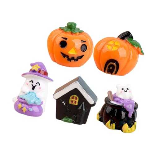 5st Kürbis-Geist-Ornament Halloween-geisterlichter Gruselig Miniaturen Figur Mini-kürbisstatuen Halloween-gartendekoration Halloween-nagelaufkleber Mini-Halloween-Dekorationen Harz BESTonZON von BESTonZON