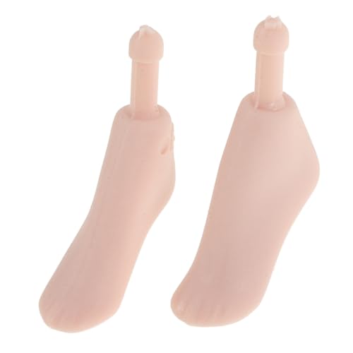 BESTonZON 1 Paar Puppenfußzubehör Falsche Füße Mannequin-fuß Weiblicher Puppenkörper Puppengelenke Finger Requisiten Mini-realistische Hand Zubehör Für Die Puppenherstellung Rosa Plastik von BESTonZON