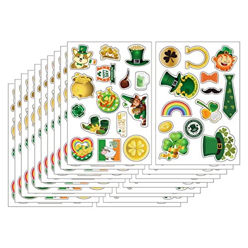 BESTonZON 1 Satz 20St Weihnachtsmann-Geschenkaufkleber Kalender Sticker Aufkleber Kalender Patricks Day-Geschenkaufkleber Feiertagsaufkleber st. Patricks Aufkleber Festival-Aufkleber Papier von BESTonZON