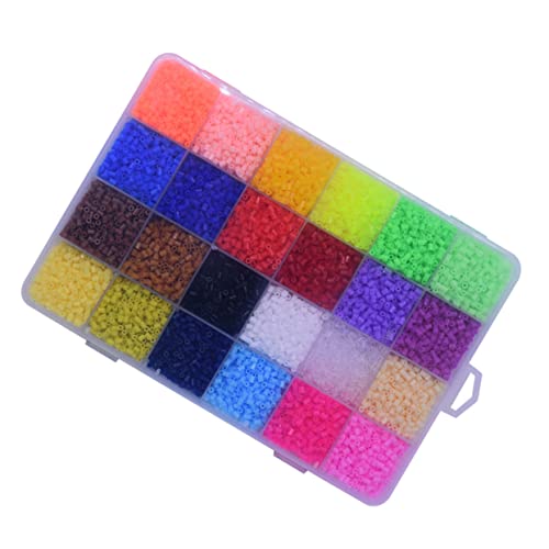 BESTonZON 1 Satz 24 klebrige perlen selber Machen Mini-Perlen Perlen in Regenbogenfarben Farbperlen Mini-Sicherungen 3D-Perlen Bead Set bugelperlen Sets raufaserfarbe Korn DIY-Perlen von BESTonZON