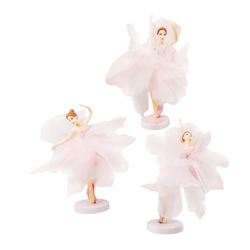 BESTonZON 1 Satz 6 Stk Ballettmädchen-Ornamente Dekoration für Tänzer Puppenhauszubehör Figur office decoration hochzeitsdeko Kuchen Zubehör schöne Tortendeko Gittergewebe Rosa von BESTonZON