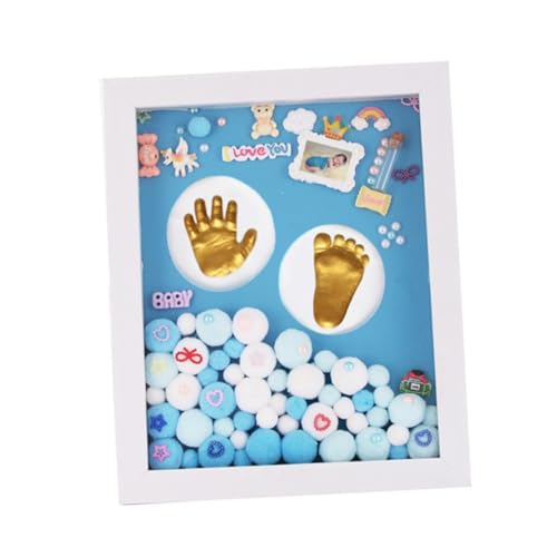 BESTonZON 1 Satz -Andenken Babygeburtstagsgeschenk Stempelkissen für kinder personalized personalised Fotorahmen für Säuglingserinnerungen Kinder-Fußabdruck-Fotorahmen Acryl von BESTonZON