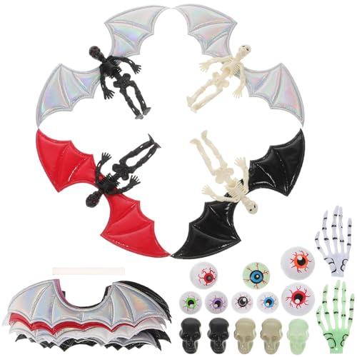 BESTonZON 1 Satz Fledermausflügel Halloween Gothic Kuchendeckel Selber Machen Reize Fußabtreter Halskette Flügel Pedant Zubehör Für Haarspangen Tortendeko Einschulung Stoff von BESTonZON