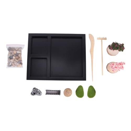 BESTonZON 1 Satz Gartenlandschaft Sandtisch Mini-zubehör Wohnaccessoires -dekor Tischdekoration Meditationstisch Aus Sand Heimdekorationen Mini-Zen-Garten Für Den Schreibtisch Harz von BESTonZON