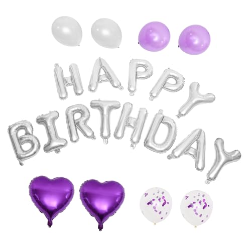 BESTonZON 1 Satz Geburtstagsballon-set Valentinstag-ballons Geburtstag Letzter Ballon Alles Zum Geburtstag Luftballons Dekorationen Für Geburtstagsfeiern Violett Aluminiumfolie von BESTonZON