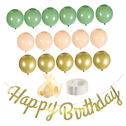 BESTonZON 1 Satz Grünes Ballonpaket Luftballons für Kinderpartys goldenes alles zum geburtstagsbanner balloons wasserballons hochzeitsdeko Geburtstagsfeier-Banner Party-Layout-Ballons von BESTonZON