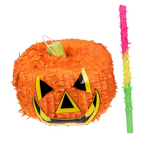 BESTonZON 1 Satz Kürbis Piñatas Halloween-kessel Pinata Konfetti Streamer Aufkleber Groovig Geburtstag Piñata Gruseliger Kürbis Kürbisse Kürbis-piñata Halloween-kürbisstock Papier Orange von BESTonZON