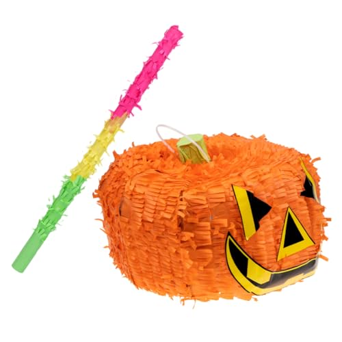 BESTonZON 1 Satz Kürbis Piñatas Pinata Halloween-dekoration Im Freien Taschenfüller Für Halloween-partys Kürbis-foto-requisite Halloween-aufkleber Kürbis Geformt Konfetti Maske Papier Orange von BESTonZON