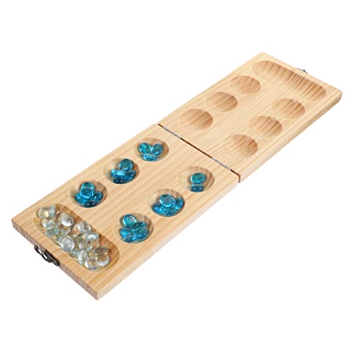 BESTonZON 1 Satz Mankala Lernspielzeug Mancala-brettspiel Trainingsschachspielzeug Perlenspiel Aus Holz Mancala-Schach Brettspiel Aus Holzperlen Mancala-Steine Mancala-Spiel Glasperlen von BESTonZON