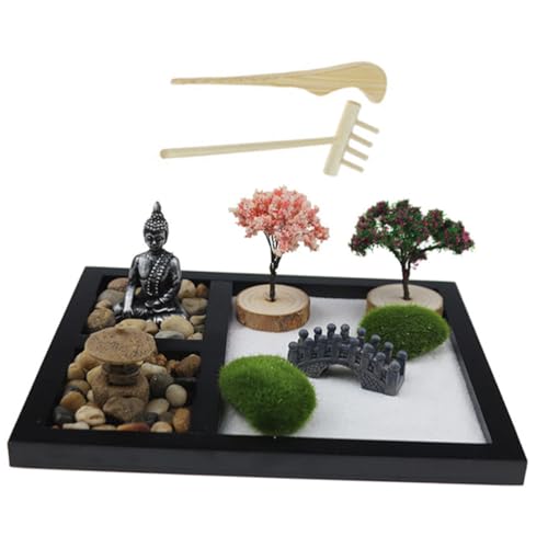 BESTonZON 1 Satz Meditationsschmuck Tischdekoration Hausdekorationen für zu Hause Dekorationen für Zuhause Buddha Bild meditieren relaxan Mikrolandschaftsdekor Hause Sandkasten schmücken MDF von BESTonZON