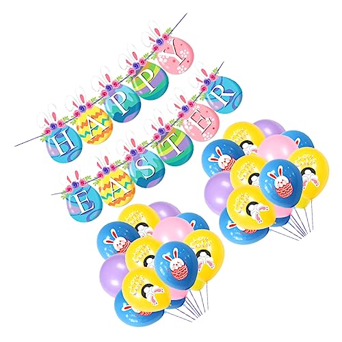 BESTonZON Frohe Ostern Latex Ballons Set Banner Arch Kit Eier von BESTonZON