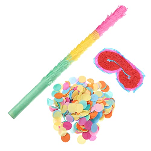 BESTonZON 1 Satz Pinata-Zubehör Kuh-Piñata Piñatas für Erwachsene Pinata-Stick Baseball-Piñata Osterpinata groß komfetti party zubehör kinder Stöcke aufheben Party Konfetti Papier Colorful von BESTonZON