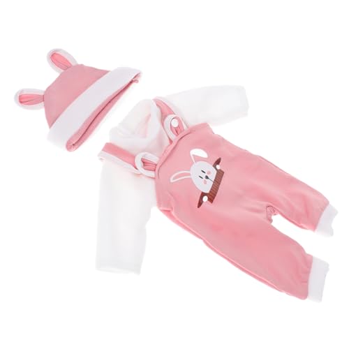 BESTonZON 1 Satz Puppenkleidung Cartoon-Puppen-Outfit Puppenspielanzug Zur Dekoration Babykleidung Für Puppen Kleidung Für Wiedergeborene Babys Junge Puppenzubehör Rosa Polyester von BESTonZON