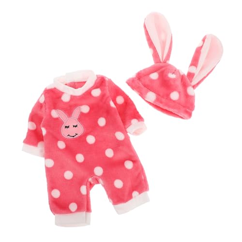 BESTonZON 1 Satz Puppenkleidung Realistisches Babypuppenzubehör Puppen-Hoodie Kaninchen-Anzug Kleidung Für Babypuppen Hasenkleidung Kleidung Für Puppen Puppenoverall Kaninchen-Outfit Plüsch von BESTonZON