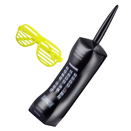 BESTonZON 1 Satz Requisiten für analoge Telefone großes aufblasbares Mobiltelefon Brille für den Abschlussball 80er Partydekoration Mega-Telefon aufblasbares Telefon 80er-Jahre-Brille PVC von BESTonZON