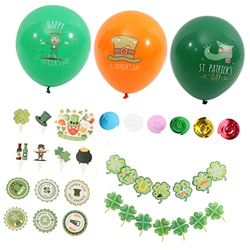 BESTonZON 4-blatt- -set St. Patrick's Day Latex-luftballons Banner Topper Für Kuchendekorationen von BESTonZON