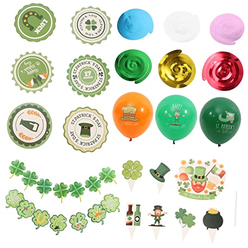 BESTonZON 1 Satz Vier blättriges Kleeblatt ballons balloons Ballondekoration Aufkleber schnelle Geburtstagsdekorationen st. Patrick's Day Partyzubehör st. patrick's day ballon Emulsion von BESTonZON