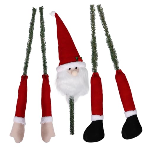 BESTonZON 1 Satz Weihnachtsbaum Hängende Dekoration Hängende Verzierung Aus Holz Weihnachtsanhänger Dekor Weihnachtsmann Weihnachtsschmuck Weihnachtsmann-Dekorationen Polyester von BESTonZON