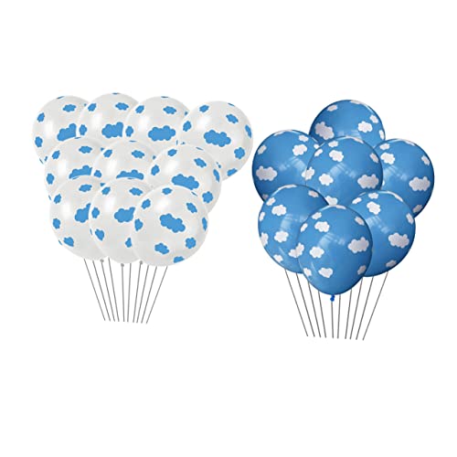 BESTonZON 1 Set 50 Stück Blauer Ballon Schöner Partyballon Weißer Ballon Weiße Ballons Ballons Geburtstagsparty Ballons Dusche Party Dekor Blaue Ballons Emulsion von BESTonZON