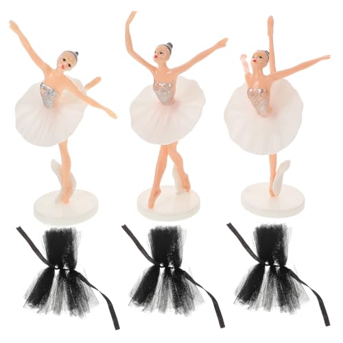 BESTonZON 1 Set Ballett Mädchen Kuchendekorationen Tutu Kuchendekoration Mädchen Figur Babyparty Cupcake Picks Ballett Happy Birthday Kuchenaufsatz Mädchen Kuchenaufsatz von BESTonZON