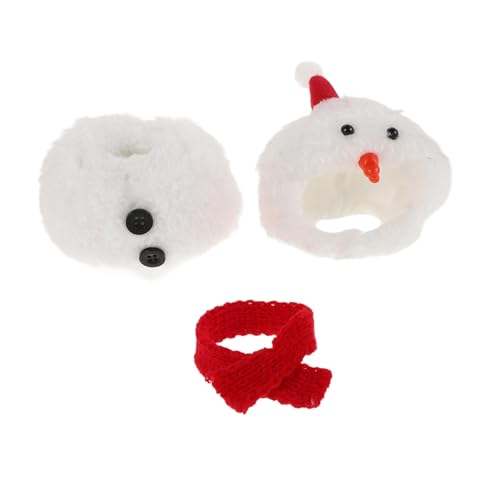 BESTonZON 1 Set Winzige Schneemann-Kleidung Für Puppen, Miniatur-weihnachtspuppen-Outfit Mit Mütze Und Schal, Dekorative Mini-Kleidung Zum Basteln von BESTonZON