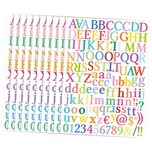 BESTonZON 10 Blätter Alphabet-Aufkleber Alphabet-Spielzeug Aufkleber mit Postfachnummer Zahlenspielzeug Vinyl Sticker Vinyl Aufkleber Nummernaufkleber Aufkleber mit kleinen Nummern von BESTonZON