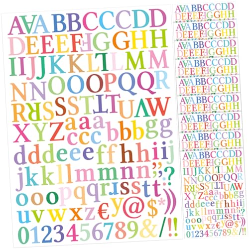 BESTonZON 10 Blätter Alphabet-Aufkleber Buchstaben aufkleben Wasserfeste Buchstabenaufkleber Zahlenspielzeug Vinyl Sticker Vinyl Aufkleber Buchstabenetiketten Aufkleber mit kleinen Nummern von BESTonZON