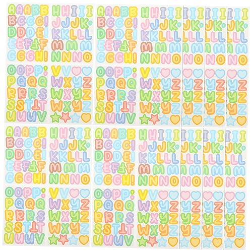 BESTonZON 10 Blätter Aufkleber des englischen Alphabets Mini-Buchstaben-Aufkleber Vinyl-Buchstabe Mini-Dekor Buchstaben Aufkleber Buchstaben Sticker Aufkleber zum beschriften Vinyl-Aufkleber von BESTonZON