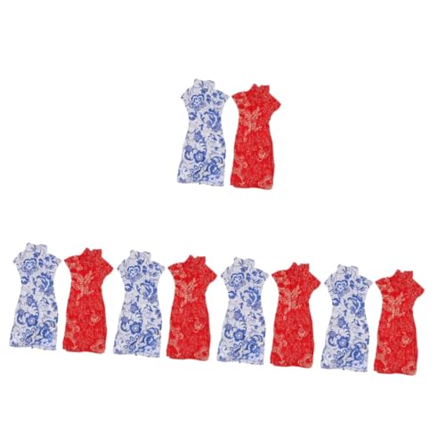 BESTonZON 10 STK Zubehör für Cheongsam-Puppen Puppenkleidung Kleid schönes Puppenkleid Mini puppenkleidung Set Puppen Kleidung wiederverwendbares Puppenkleid schöne Puppenkleidung Stoff von BESTonZON