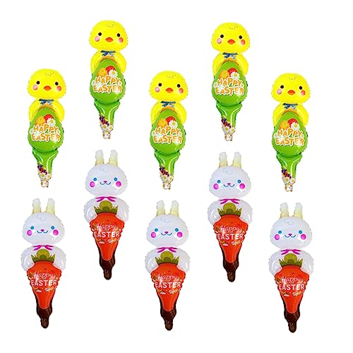 BESTonZON 10 Stk Ballon aufblasbares Kaninchen Cartoon aufblasbarer Stock Ostern aufblasbare Boom-Sticks kluppe easter Party aufblasbare Stöcke Aufblasbarer Kinderstock Sport von BESTonZON