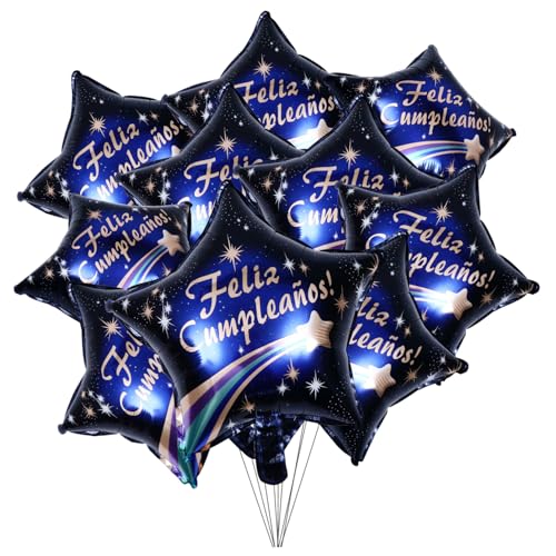 BESTonZON 10 Stück 1 Satz Geburtstag Fünf-sterne-ballon Geburtstagsballons Aus Aluminium Neujahrsballon -dusche-party-ballon Ballon Mittelstücke Dekorationsballons Aluminiumfolie von BESTonZON