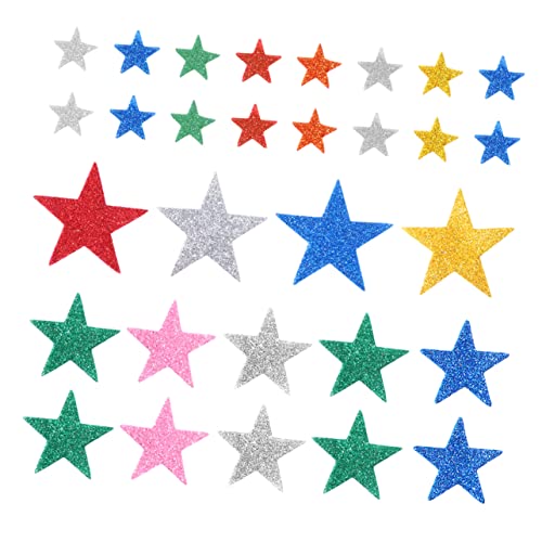 BESTonZON 100 STK Bunter Aufkleber wandverkleidung Wand polsterung for glitzerklebebilder Glitzer Sticker Weihnachts-Glitzer-Sternaufkleber Glitzer Aufkleber Schwamm Aufkleber von BESTonZON