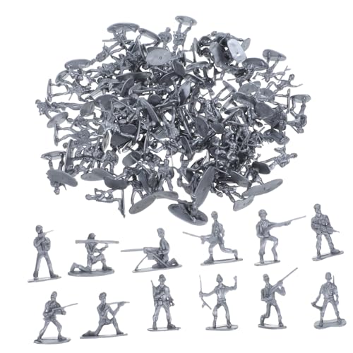 BESTonZON 100 Stück Mini-Soldatenmodell winzige Soldatenmodelle Sandtisch Soldat Tischdekorationen aus Sand Miniatursoldatenmodelle Sandtisch-Soldatenfigur Kleiner Soldat Plastik Silver von BESTonZON