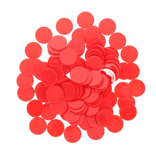 BESTonZON 100Pcs Lehren Belohnung Münzen Chip Kartenspiele Spiele Token Würfel Benutzerdefinierte Spielkartenspiele Counters Party Game Lernspielmarker Counting Game Marker Abs Red von BESTonZON