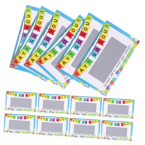 BESTonZON 100St Rubbelkarten bastelkarten geburtstagskarten kratzkarten partygeschenke weihnachtskarten Loskarten abrubbeln Party-Rubbelspiel Stickerspiel abrubbeln Kratzaufkleber Papier von BESTonZON