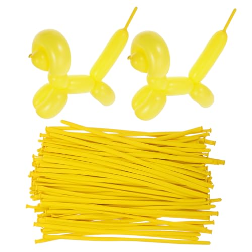 BESTonZON 100st Ballondekoration Ballonmodellierung Verdrehen Von Modellierballons Verdrehter Tierballon Streifen-modellierballons Dekorative Luftballons Ballons Formen Yellow Emulsion von BESTonZON