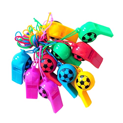 BESTonZON 100st Fußball Pfeife Überlebenspfeife Im Freien Fußball-partygeschenke Kinder Pfeifen Spielzeug Sportpfeife Fußball-goodie-bag-gefälligkeiten Große Fußbälle Gastgeschenke Plastik von BESTonZON