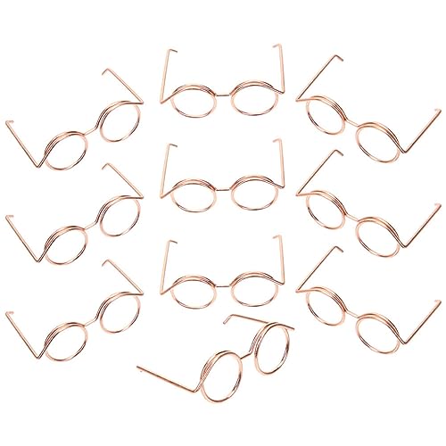 BESTonZON 10St Puppenbrille Gläser für den Heimwerkerbedarf Puppengläser zur Dekoration Mini für puppenkleidung doll Accessories Puppe Verkleidet Brille Puppengläser zum Basteln Metall von BESTonZON