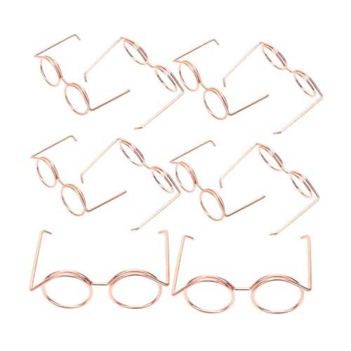 BESTonZON 10St Puppenzubehör Kinder Puppen Kinder ferngläser kindergläser Dollhouse zubehör Puppenmode Mini-Brille Mini-Puppenbrille zum Basteln Gläser für den Heimwerkerbedarf Metall von BESTonZON