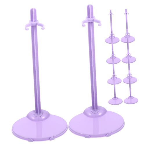 BESTonZON 10St Puppenzubehörständer Zubehör für den Puppenladen Puppenregal doll Accessories Puppenständer für Figuren Stützgestelle für Puppen Kleiner Puppenständer Plastik Lavender von BESTonZON