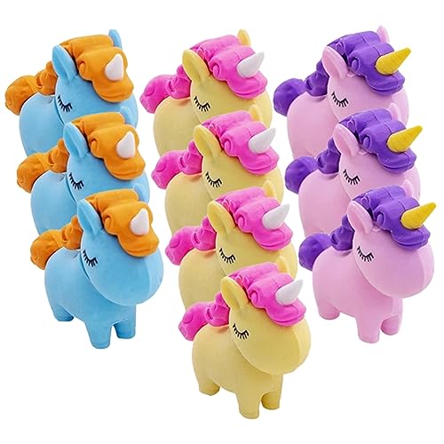 BESTonZON 10St Radiergummi Spielzeug für Kinder und Mädchen 3D-Puzzles für Kinder Party erste schultag erasers for Einhorn Schulmaterial schreibtisch haustiere für kinder klassenzimmer von BESTonZON