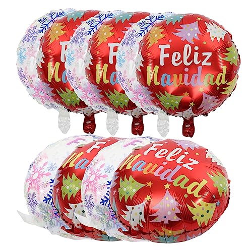 BESTonZON 10St Weihnachtsballons Ballondekoration Weihnachten Weihnachtsdekoration büro dekoration office decoration luftballons -Weihnachtsballon dekorativer Luftballon Aluminiumfolie von BESTonZON