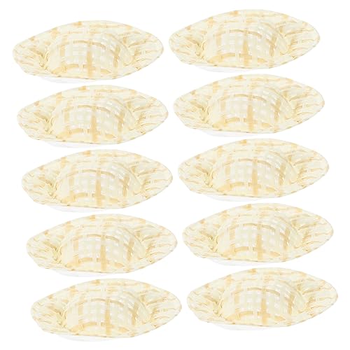 BESTonZON 10pcs Mini Puppenhüte Miniaturhüte Mini -Nachahmung Hüte Miniatur Gewebte Puppenhüte von BESTonZON