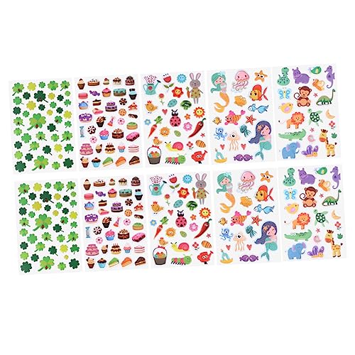 BESTonZON 10st Blasenaufkleber Aufkleber Für Kleinkinder Bulk-Spielzeug Für Kinder 3D-Aufkleber Für Kinder Puffy Sticker Spielzeug Kinder Spielset Kinder Aufkleber Alphabet-Spielzeug von BESTonZON