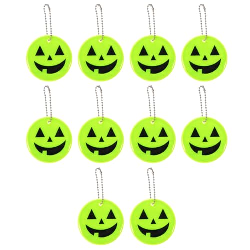 BESTonZON 10st Kürbis-monster-anhänger Zwerge Im Freien Figuren Reflektierende Ausrüstung Dekoration Glühen Fallen Lichter Ornamente Halloween-charme Aufkleber Nacht Girlande Neon Yellow Pvc von BESTonZON