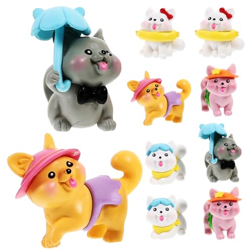 BESTonZON 10st Mikrolandschaftsdekoration Mini-Corgi-Figur Desktop-miniaturhund Tischdekoration Für Hunde Welpenfiguren Miniaturornamente Miniaturdekoration Hund Kuchen Topper Harz von BESTonZON